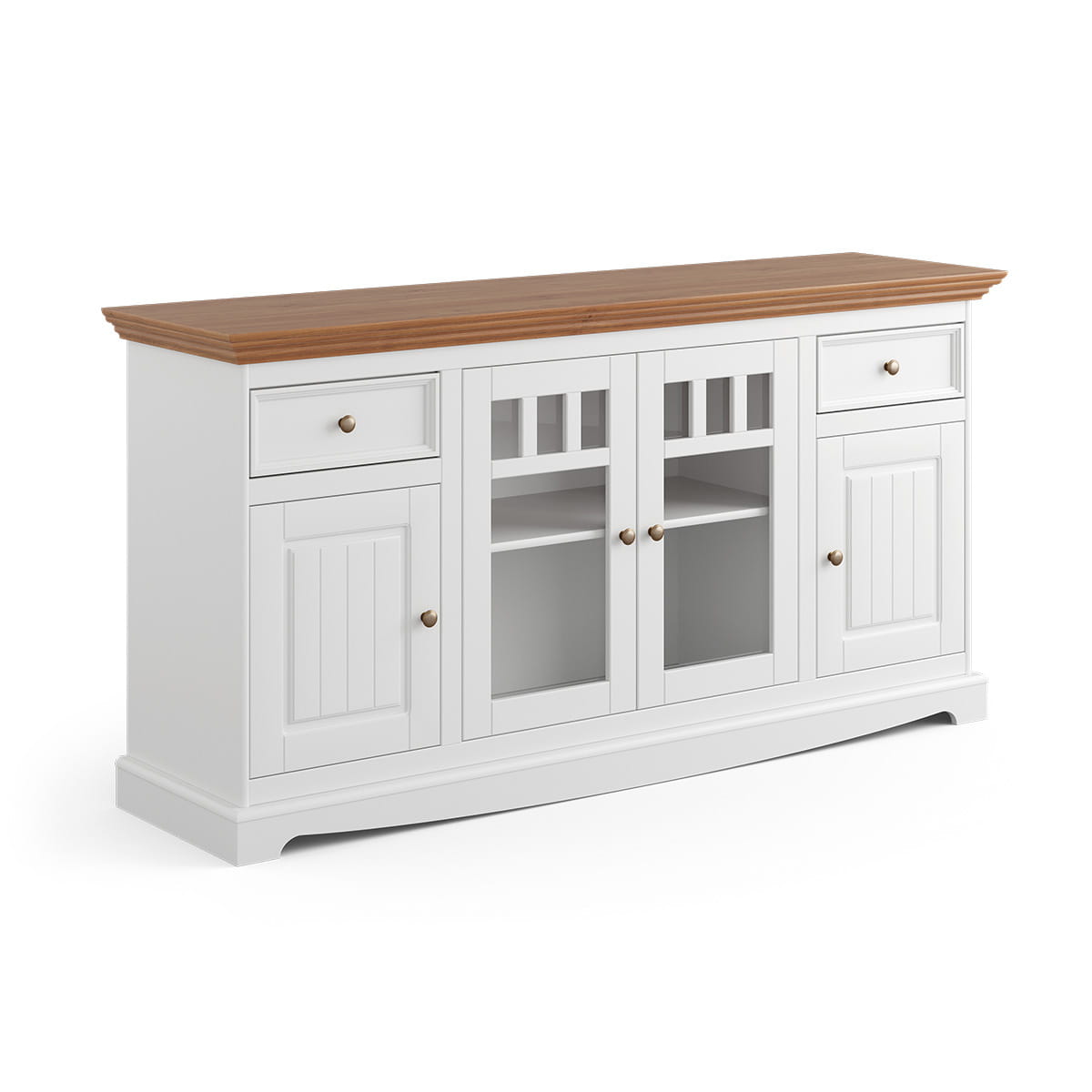 Komoda 4-drzwiowa Belluno Elegante biała/dąb